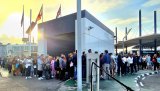 Pedestrian border queue on the Gibraltar side